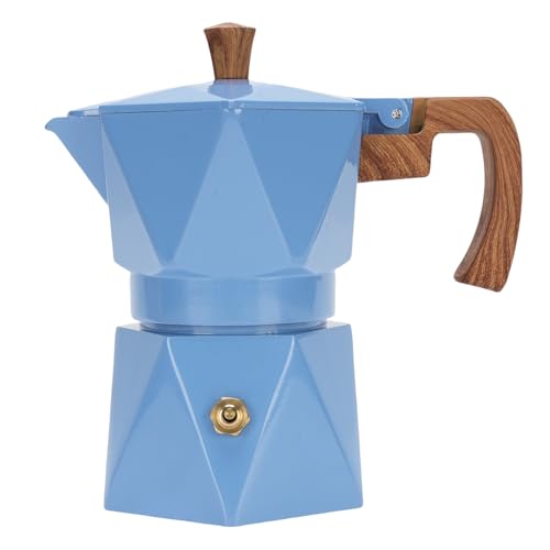 Haofy Pot Oddop Maker 2 Tasse Aluminium Italienische Kaffeemaschine mit Zwei Ventil - -Proof -Griff für Kubanische Kaffee Home Campingreisen (BLUE) von Haofy