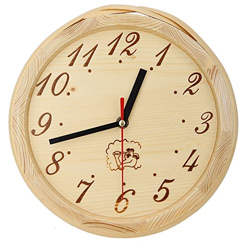 Haofy Runde Holzwanduhr Große dekorative Uhr für Saunaraum, Wohnzimmer, Schlafzimmerzubehör, Keine Abdeckung von Haofy