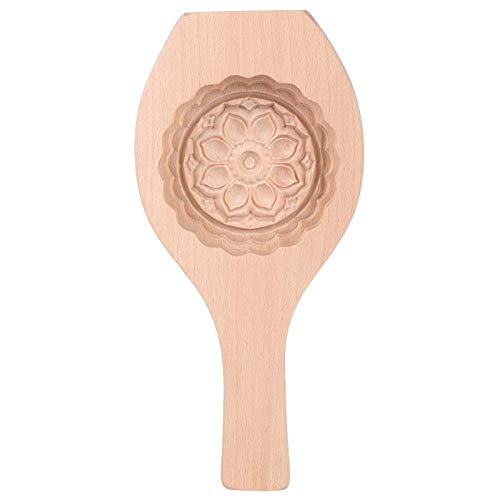 Haofy Schöne Blumenmuster DIY Mondkuchenform, Holz handgemachte Kuchenform MoonCake Form für Muffin Mooncake Cookie Keks Schokolade Kürbiskuchen(#06) von Haofy