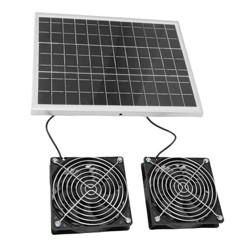 Haofy Solar Powered Hundehaus Ventilator Solar Abgase Lüfter Kit 75W Monokristalline Solarpanel IPX7 mit Metallnetz für Pet House Dach Garage Hühner Coop Haofy Solar Powered Hundehaus Ventilator Solar Abgase Lüfter Kit 75W Monokristalline Solarpanel IPX7 mit Metallnetz für Pet House Dach Garage Hühner Coop von Haofy