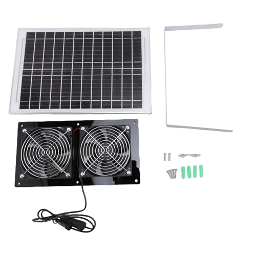Haofy Solarlüfter -Lüfter Dual -Lüfter -Setup, IP67 Small Chicken Coop, Gewächshaus, Schuppen, Zur Verbesserung der Belüftung, Kühlung, 6W -Leistung, 2688 U/Min -Geschwindigkeit von Haofy