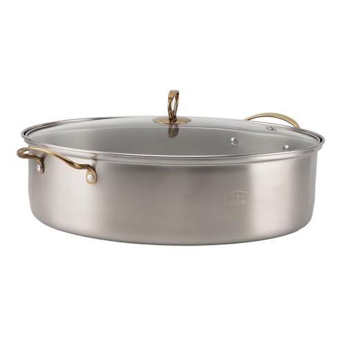 Haofy Stockpot Zum Dampfenden Fisch mit Einer Schicht Verdickten Ovalen Kochgeschirr mit Rack und Deckel Zum Kochen Verschiedener Geschmacksrichtungen in der Restauranteinstellung von Haofy