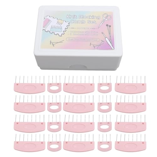 Haofy Strickblocker Pins Kit, 20 PCs Strick -Blockierkämme mit Aufbewahrungsbox für Häkelprojekte Zum Nähen von Spitzennadelprojekten Projects Tool von Haofy