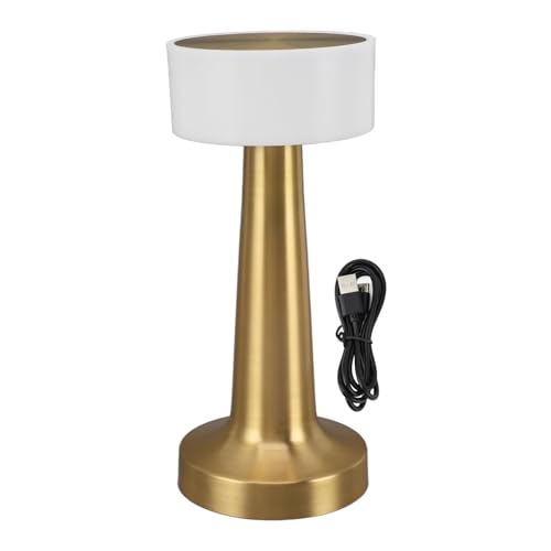 Haofy Stufenlos Dimmbare Kabellose Tischlampe, USB-Lade-Touch-Control-Nachtlicht mit 3 Lichtmodi für Schlafzimmer, Wohnzimmer (GOLD) von Haofy