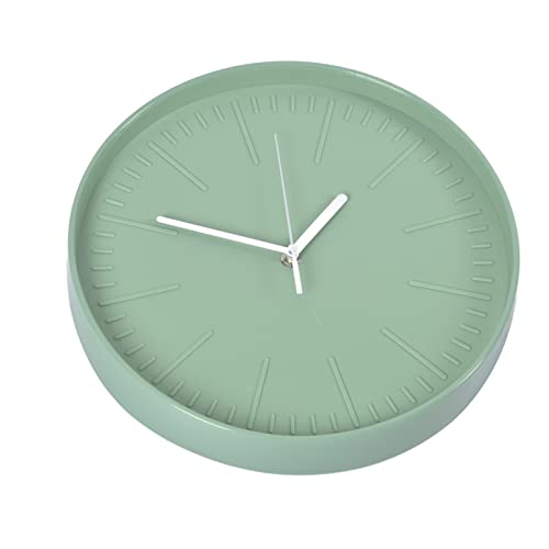 Haofy Stumme Quarzuhr, Moderne, Einfach Aufzuhängende Wanduhr aus Kunststoff für das Wohnzimmer Im Innenbereich (Grün) von Haofy