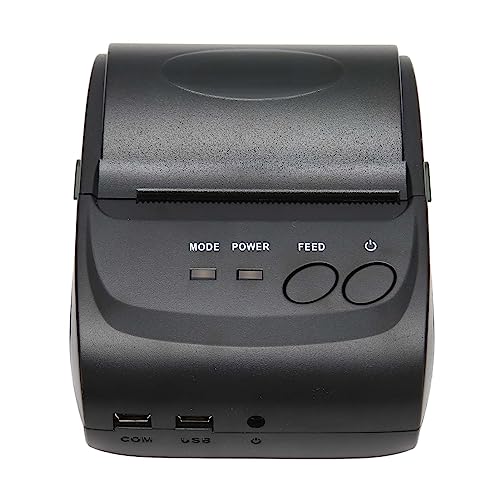 Haofy Thermodrucker, Versandetikettendrucker, 1500 MAh Akku, USB-Schnittstelle, 48 Mm Druckbreite, 203 DPI, Genauigkeit 58 Mm, für Büro (EU-Stecker) von Haofy