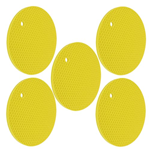Topfuntersetzer, 5 Runde Antihaft-Oberflächenheizkissen für die Küche (Gelb) von Haofy