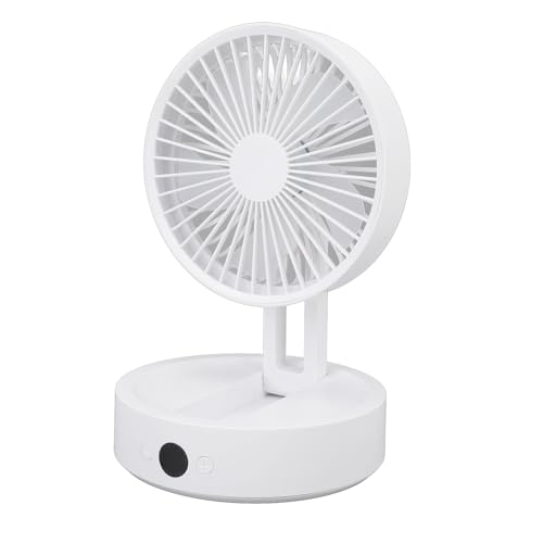 Haofy Tragbare Desktop -Lüfterverstellbare Faltbare Wiederaufladbare Latten für Büro und Zuhause (WHITE) von Haofy
