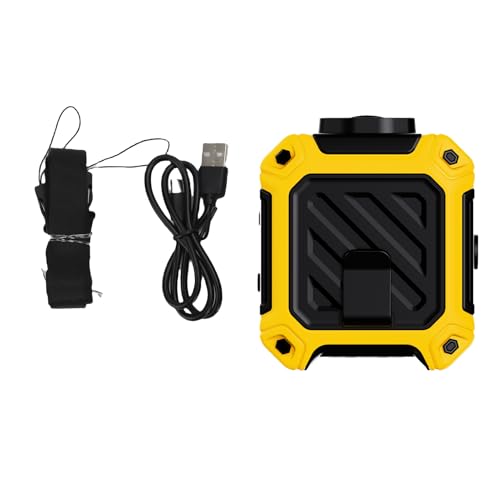 Haofy Tragbarer Taille -Lüfter Hanging Taillenfan10000mah Wieder Aufladbarer Batterie 5 Getriebe Speed ​​bürstenlosen Motor, Campinglüfter mit Tragbarem Nackengurt, Kraftbank (YELLOW) von Haofy