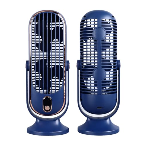 Haofy USB -Desktop -Lüfter Sin Bloods 5 Geschwindigkeit Oscilling Stille Desktop Turmventilator für Schlafzimmer Wohnzimmer, Bauchmetallstücke (BLUE) von Haofy