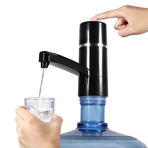 USB Wireless wiederaufladbare elektrische Flasche Trinkwasser Pumpe Dispenser Filter(black) von Haofy