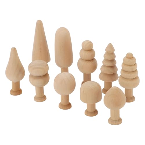 Haofy Unfertige Holzbäume Leere Ornamente Zum Malerei Rohes Holzstiftbäume Handwerk DIY-Kunstprojekt mit Glänzender Oberfläche für Urlaubsdekoration Eltern-Kind-Aktivitäten von Haofy
