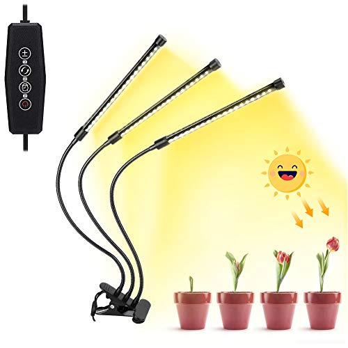 Haofy Vollspektrum Pflanzenlampe, 30W Triple Head 57 LEDs Pflanzenlicht für Zimmerpflanzen, Professionelles Sonnenlicht wachsen Lampe | Pflanzenleuchte mit Auto ON/Off & Reservierungsstartfunktion von Haofy