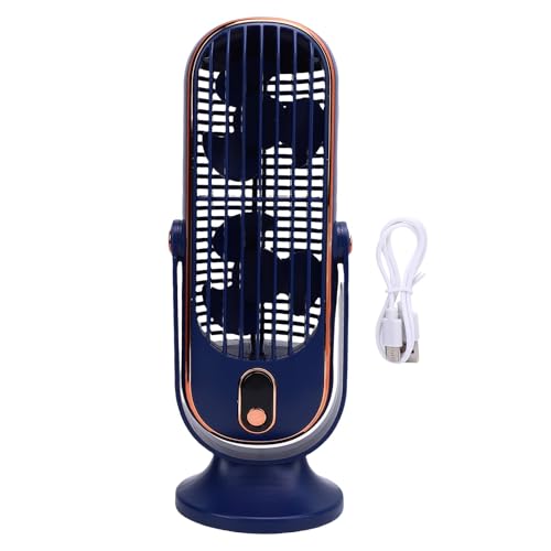 Haofy Wiederaufladbarer Schreibtisch -Lüfter USB Powered Desk Lüfter Dual -Lüfter 5 Geschwindigkeiten LED -Display Leiser Betrieb Unter 30 DB in 1000 -mAh Batterie Tragbar für Home (BLUE) von Haofy