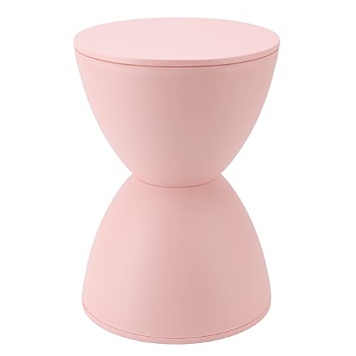 Hocker in Sanduhrform, Moderner, Einfacher, Runder Haushaltshocker Im Nordischen Stil aus Kunststoff für das Badezimmer und das Büro(Rosa) von Haofy