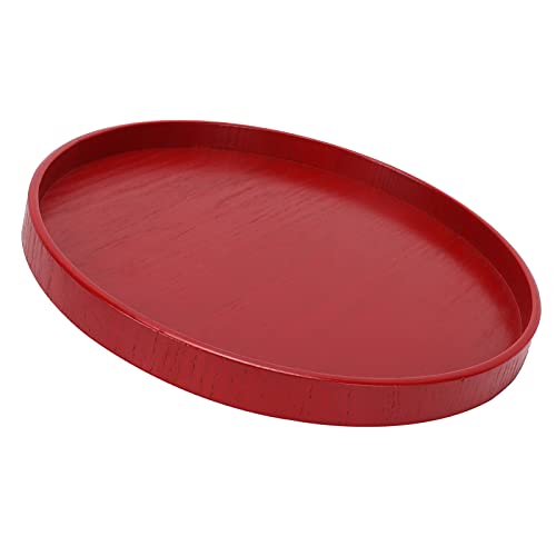 Haofy Holztablett, 24cm/27cm Chinesisches Rot Rundes Serviertablett, Holz Obstteller Zum Servieren von Gebäck Snacks Miniriegel Schokolade, für Hochzeit, Party, Buffet(27cm) von Haofy