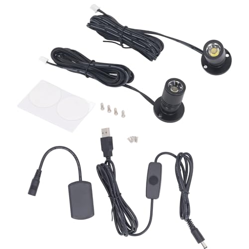 Haofy Mini-Spot-Leuchten mit Dimmer, Dimmbare LED-Spotlight-Lampe, 5 V Mini-LED-Spotlight 1 Bis 2 Spot-Leuchten für die Präsentation von Schmuck, Schränken, Veranda (Weiße Beleuchtung) von Haofy