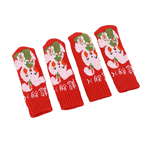 Möbelbeinsocken, dicker Strickschutz aus Polyacrylnitrilfaser für die Beine des Schranks (rotes Kaninchen) von Haofy