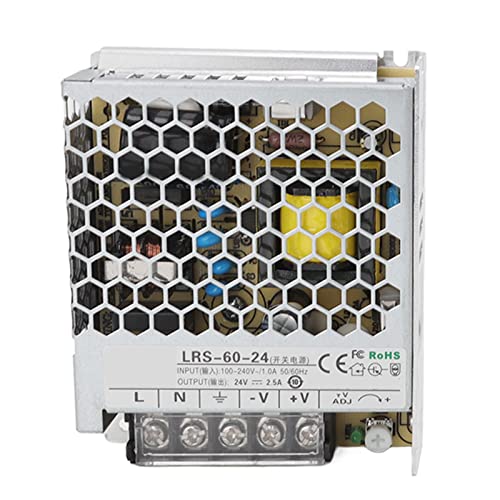 Netzteil Trafo Schalter, 24V Schaltnetzteil Universalschalter Geregeltes Schaltnetzteil Trafo für LED Licht 100‑240V (LRS-60W-24V 2,5A) von Haofy