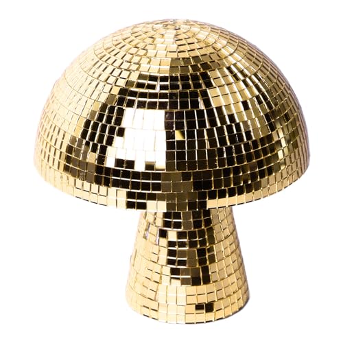 Pilz-Disco-Kugel, Umwerfende Visuelle Effekte, Hochwertiger Kunststoff, Bunte Reflexionen, Ideal für Partys, Hochzeiten (GOLD) von Haofy