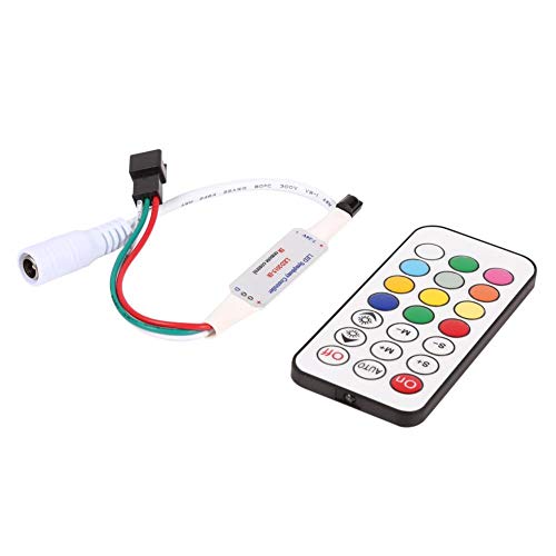 RGB LED-Controller, kabelloser Fernbedienungsdimmer für LED-Lichtbänder, Mini-21-Tasten-IR-Fernbedienung für WS2811 WS2812B LED-Lichtbänder DC 5-24V(12V) von Haofy