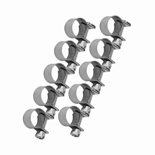 Schlauchschellen für Kraftstoffschläuche aus Edelstahl, 10 Stück, optionale Größe 6 mm-20 mm, Kraftstoffschlauch aus Edelstahl (11-13 mm) von Haofy