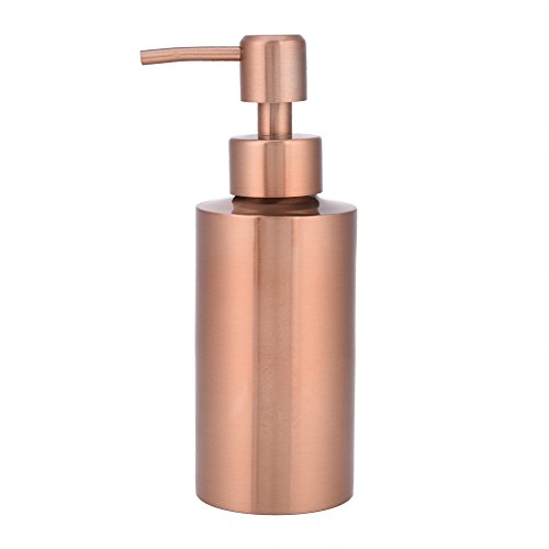 Spülmittelspender Kupfer 304 Edelstahl Roségold Seifenflasche, Küche Badezimmer Arbeitsplatte Handpumpe Flüssigseifenflasche(250ml) von Haofy