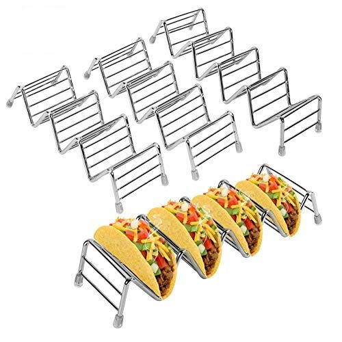 Taco Halter Edelstahl, 4 Stück Taco Ständer Tortilla Halter, Wellenform Food Ständer zum Servieren von Weichen und Harten Tacos, Geeignet für Grill, Backofen, Spülmaschinenfest Taco Halter Edelstahl, 4 Stück Taco Ständer Tortilla Halter, Wellenform Food Ständer zum Servieren von Weichen und Harten Tacos, Geeignet für Grill, Backofen, Spülmaschinenfest von Haofy