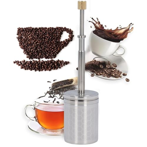 Tragbare Kaffee- und Teefilterpresse, Wiederverwendbare Edelstahl-Endpresse, Kaffeemaschine, Presstyp, Kaffee-Ei, Federantriebssieb, Wiederverwendbarer Kaffeebrüh-Kolbenfilter Tragbare Kaffee- und Teefilterpresse, Wiederverwendbare Edelstahl-Endpresse, Kaffeemaschine, Presstyp, Kaffee-Ei, Federantriebssieb, Wiederverwendbarer Kaffeebrüh-Kolbenfilter von Haofy