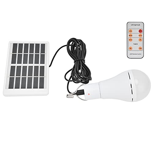Tragbare Solar-LED-Glühbirnen, 7W 5-Gang-Lichtgesteuerte Solarsensor-LED-Glühbirne für Außenbeleuchtung von der Dämmerung Bis Zum Morgengrauen, Veranda- und Terrassenbeleuchtung für Den Außen- und Inn von Haofy