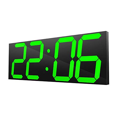 Ymiko Große Digitale Wanduhr LED Außen, Elektronische Wanduhr Uhr für den Inlandsnutzung elektronische Uhr Digitale LED 100-240 V mit Fernbedienung (Grün) von Haofy