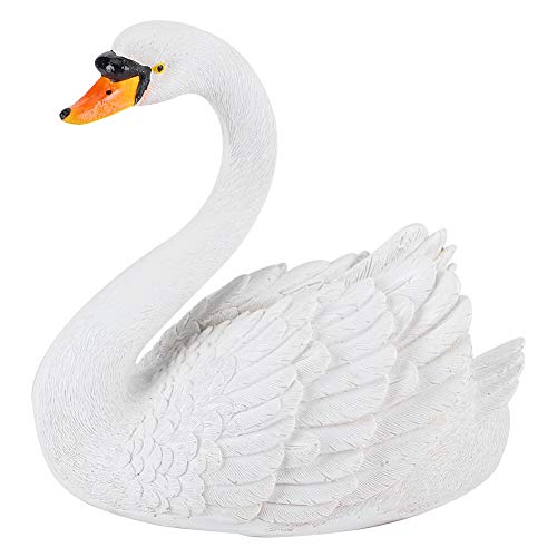 Ymiko Simulation White Swan Ornament Floating Swan Statue Dekoration für Gartenteich von Ymiko