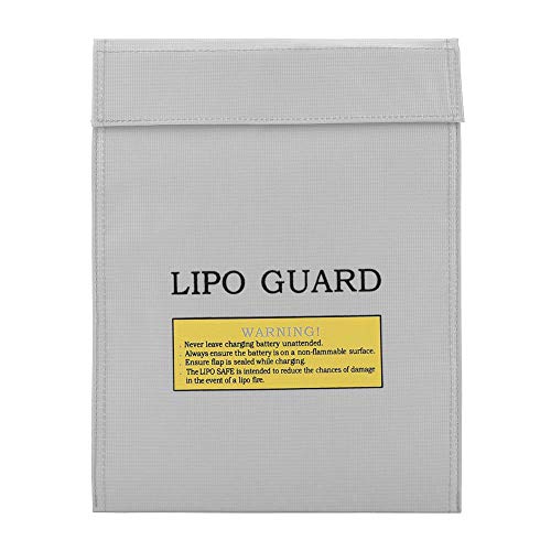 feuerfeste Tasche Li-Po Akku Sicherheitstaschen Tragbarer Beutel mit zwei Größen für maximalen Schutz(Silber L) von Haofy