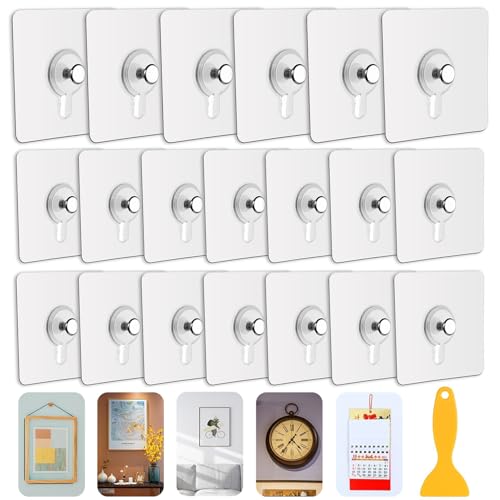 Haoh 20 Stück Bilderhaken Selbstklebend, Transparent Bilder Klebehaken Bildaufhängung Ohne Bohren, Selbstklebende Bildaufhänger für Bilder, Poster, Fotos, Dekorative Gemälde Haoh 20 Stück Bilderhaken Selbstklebend, Transparent Bilder Klebehaken Bildaufhängung Ohne Bohren, Selbstklebende Bildaufhänger für Bilder, Poster, Fotos, Dekorative Gemälde von Haoh