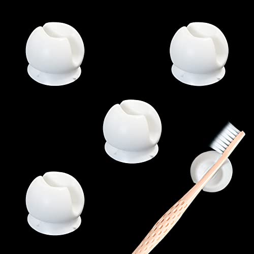 Zahnbürstenhalter mit Saugnapf, Wandmontage Zahnbürstenhalter, Multifunktions-Wand-Aufbewahrungshaken für Schlafsaal Badezimmer und Dusche (4) von Haohai