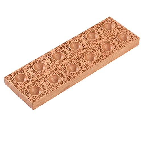 Handgeschnitzte Ravioli-Form aus Holz - Multifunktionales Tablett für Pasta, Pierogi, Knödel, Potsticker, Fleisch, Kuchen, Pelmeni - Handgefertigtes Holz-Brett mit Presswerkzeugen von Haoideo