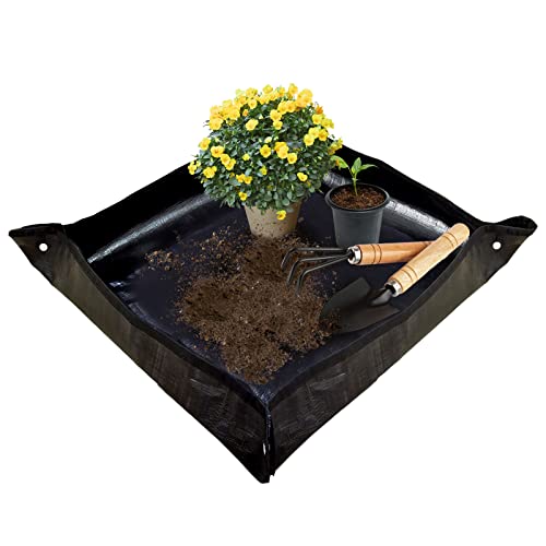 Haokaini Pflanzen Umtopfen Transplantationsmatte Gartenpflanzensämling Umtopf Tablett Faltbare Blumentöpfe Pflanze Bodenwechsel Pad für Bonsai Sukkulenten Pflege 29. 5Inch von Haokaini