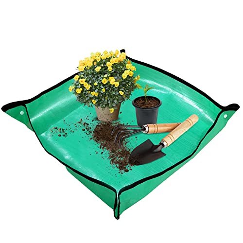 Haokaini Pflanzen Umtopfen Transplantationsmatte Gartenpflanzensämling Umtopf Tablett Faltbare Blumentöpfe Pflanze Bodenwechsel Pad für Bonsai Sukkulenten Pflege 29. 5Inch von Haokaini