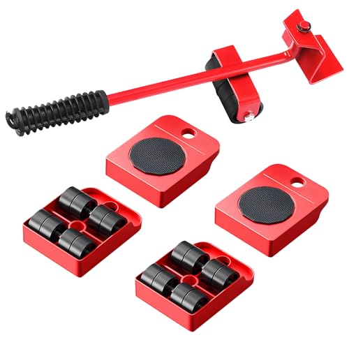 Haokelai Möbeltransportrollen 5 Teilig, Möbelheber mit 4 Möbelroller & 1 Lastenheber, 360 Grad Drehbar Rads, Tragfähigkeit 150 kg, Möbelgleiter für Schwere Möbel Haokelai Möbeltransportrollen 5 Teilig, Möbelheber mit 4 Möbelroller & 1 Lastenheber, 360 Grad Drehbar Rads, Tragfähigkeit 150 kg, Möbelgleiter für Schwere Möbel von Haokelai