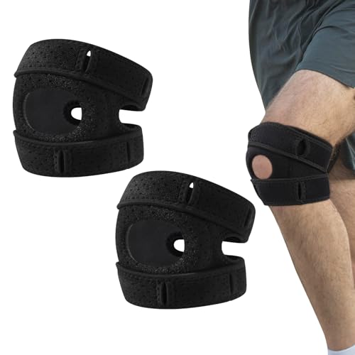Wellness Kniebandage, 2Stück Knee PainRelief Brace, 2025 Neue Kniebandage zur ​​Belastungsreduktion​​, Verstellbare Knieunterstützung, Atmungsaktive Knie Schiene, ​​Stabilisierende Kniehilfe von Haokelai