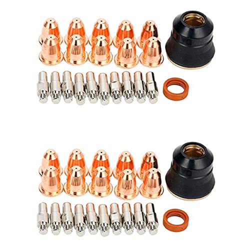 Haopeuk 2 Set Plasmaelektrode PR0110 Spitze 0,8 PD0116-08 Shield Cup PC0116 Diffusor PE0106 Verbrauchsmaterialien für S45 Taschenlampe von Haopeuk