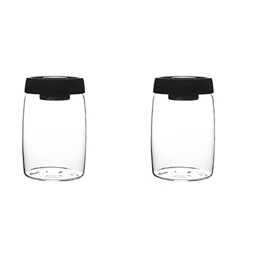 Haopeuk 2X Kaffee Bohnen Vorrats Behälter Glas Vakuum Dose Versiegelte Nordische Küche Vorrats Behälter Snack Tee Milch Pulver Vorrats Behälter L von Haopeuk
