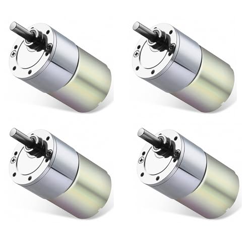 Haopeuk 4 x DC 12 V 30 U/min Getriebemotor mit hohem Drehmoment, elektrischer Mini-Drehzahlreduzierung, Getriebemotor, exzentrische Ausgangswelle, 37 mm von Haopeuk