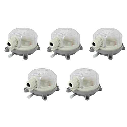Haopeuk 5 x Luftdifferenzdruckschalter 50–500 Pa verstellbarer Mikrodruck-Luftschalter von Haopeuk