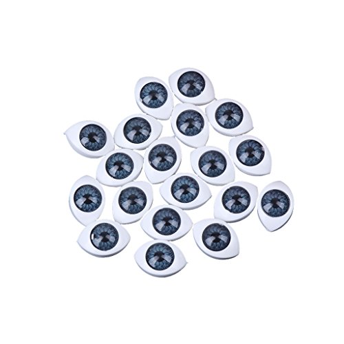 Haorw 20 Stück Kunststoff Sicherheit Augen für, Marionette, Plüschtier (grau, 10x14mm) von Haorw