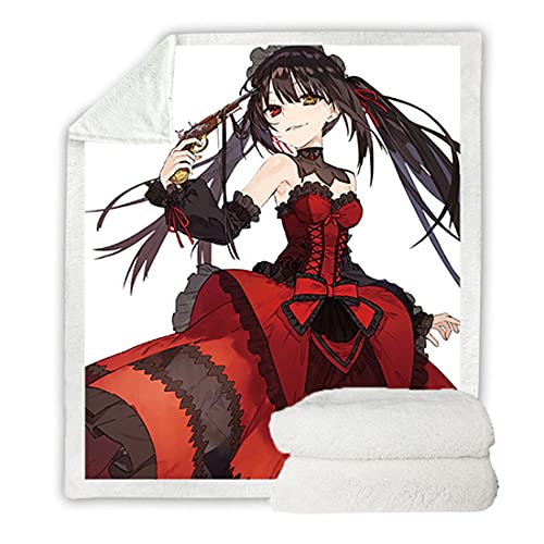 Haosb Anime Decke Date A Live Kurumi Tokisaki Wolldecke Picknickdecke Reisedecke geeignet für Heimreisen,U,150 * 200CM von Haosb