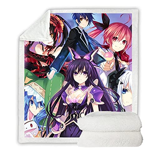 Kuscheldecke Anime Manga Date A Live Kurumi Tokisaki Decke Decke Für Betten Sofabezug Sherpa Decke,Q,150*200CM von NECEHY