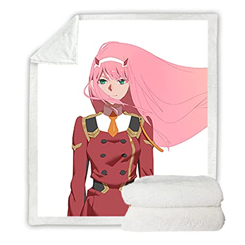 Zero Two Darling in The Franxx 002 Decke aus superweichem Flanell, leichte Winterdecke,J,Double Layer,150*200CM von Haosb