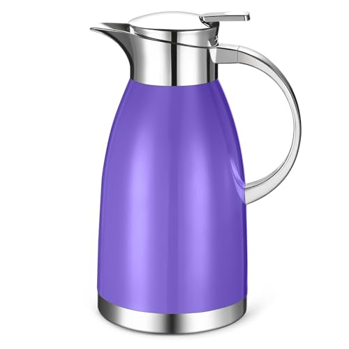 Haosens 1,8 Liter Edelstahl Isolierkanne thermoskanne Teekanne, Doppelschicht Vakuum kaffeekanne - Elegantes Design, doppelwandige Isolierung von Haosens