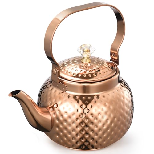 Haosens 1200ml Teekanne/Kaffeekanne, Edelstahl Teekanne mit Siebeinsatz - Feiner Edelstahl Infuser um losen Blatt Tee zu brauen (Bronze) von Haosens